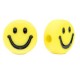 Acrylic beads Smiley Yellow-black
